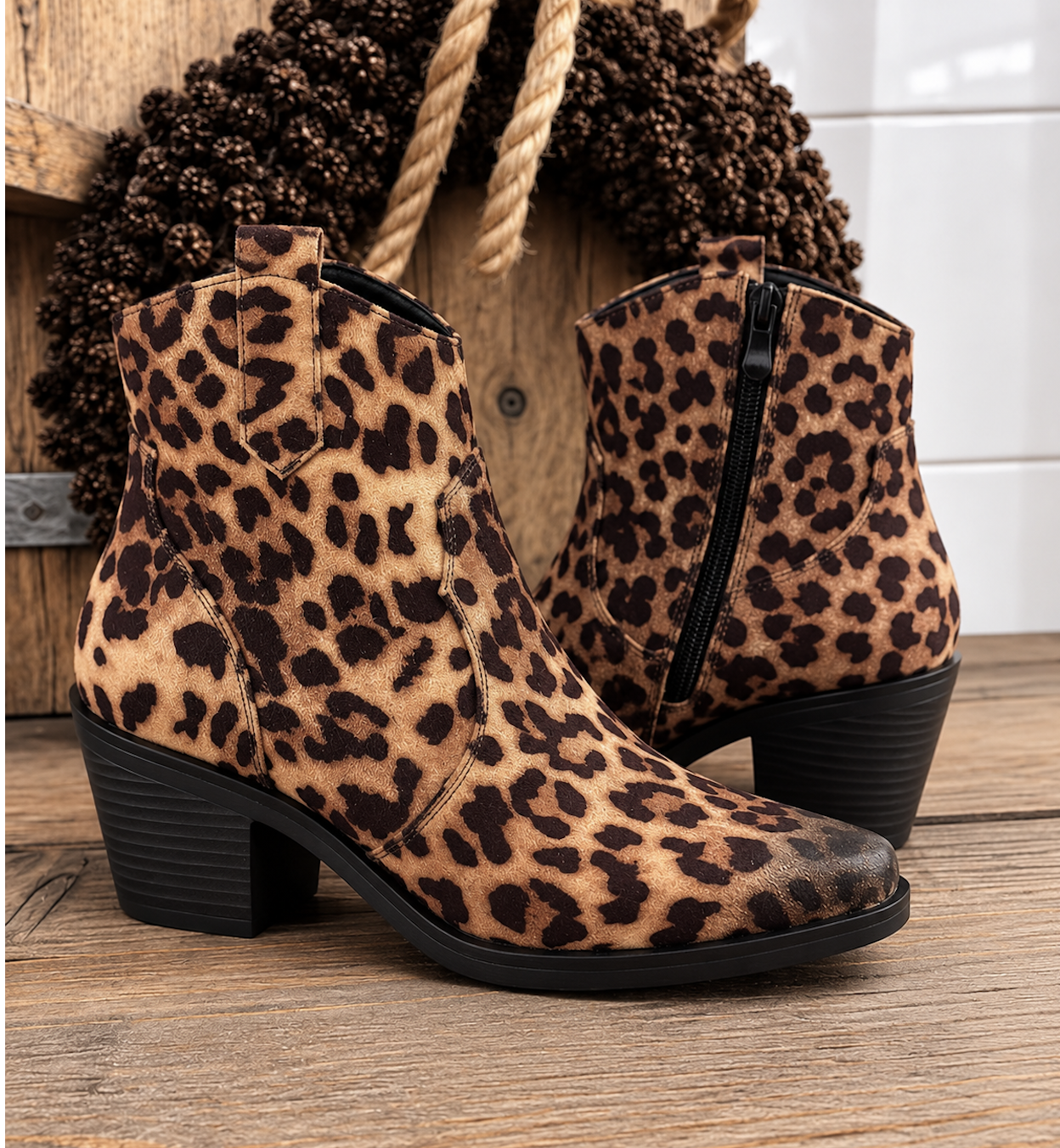 Enkelboots Leopard met donkere neuzen