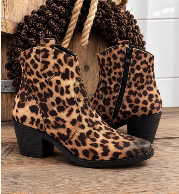 Enkelboots Leopard met donkere neuzen