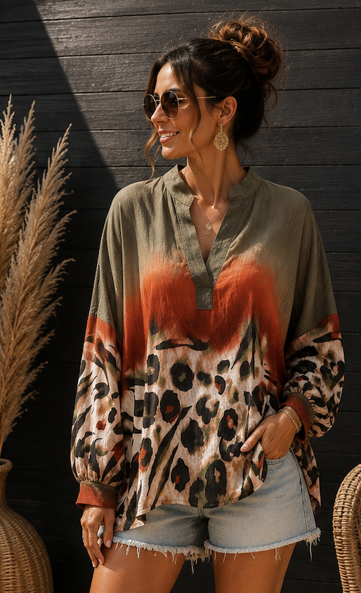 Blouse beau LeBonbon Orange, One size fits up tot mt 50