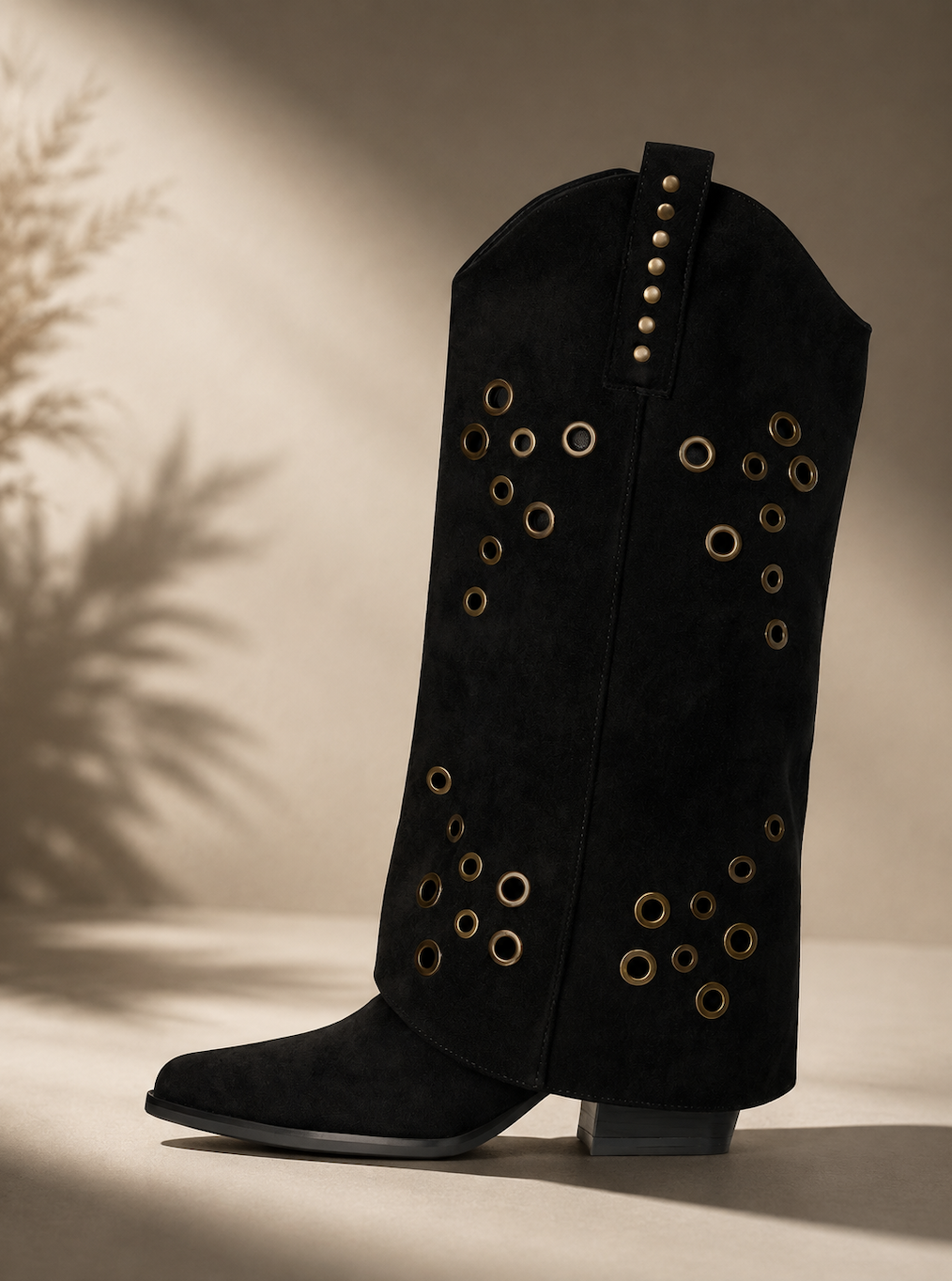 Boho Western Laarzen – Black & Gold