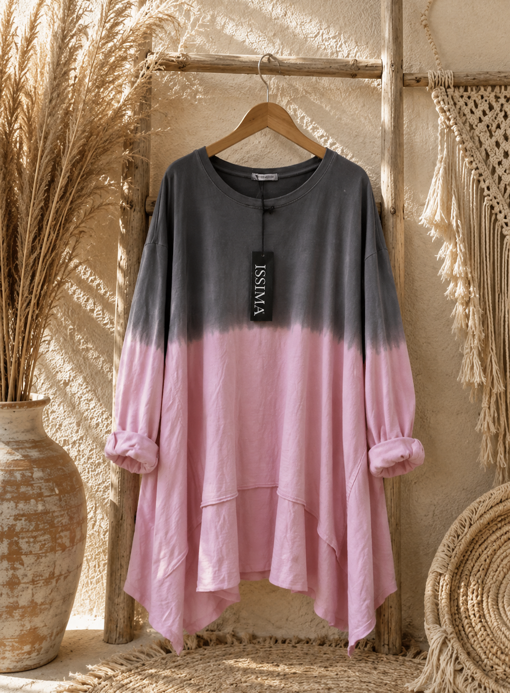 Trendy Oversized Ombre Shirt, one size past tot maat 46