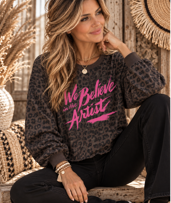 We Believe sweater Chocolate one size (38 tot 44 draagbaar)