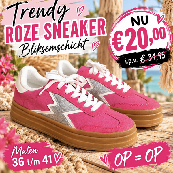 Trendy Roze Sneaker Bliksemschicht