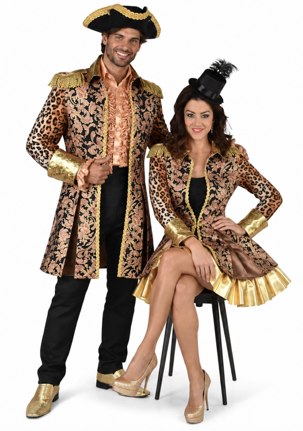 Luxe Parade Jas Heren – Goud & Luipaardprint