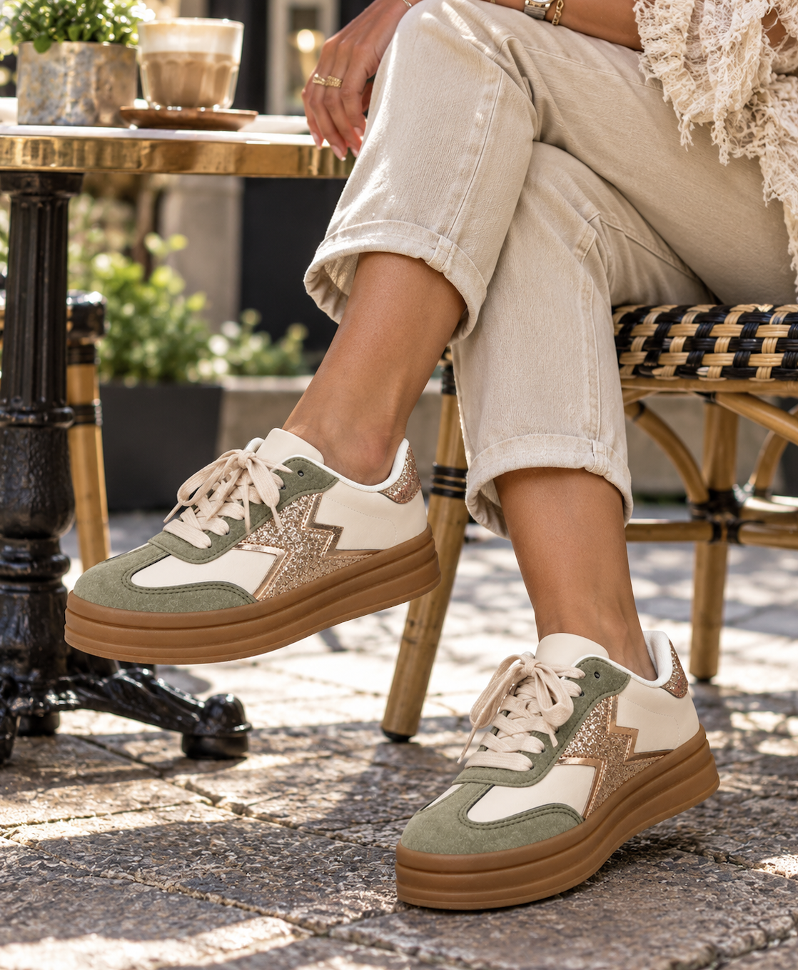 Trendy Groene Sneaker
