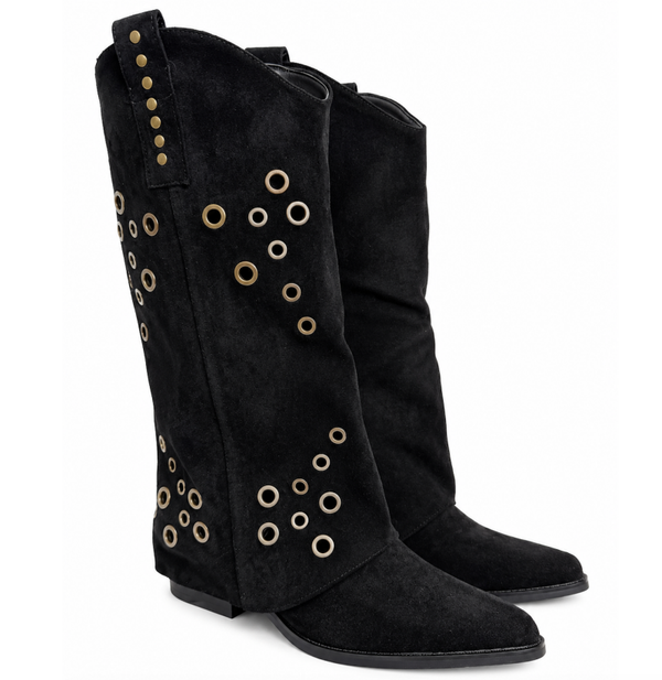 Boho Western Laarzen – Black & Gold