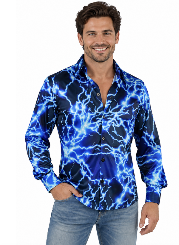 🔥 OUTLET 🔥 ⚡ Opvallende Bliksem Print Blouse / Overhemd