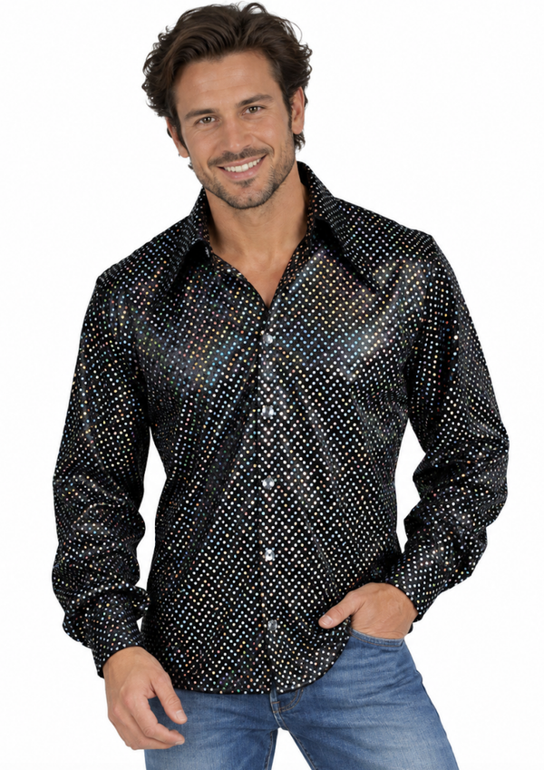 🔥 OUTLET 🔥 Glitter Zwart Disco Blouse