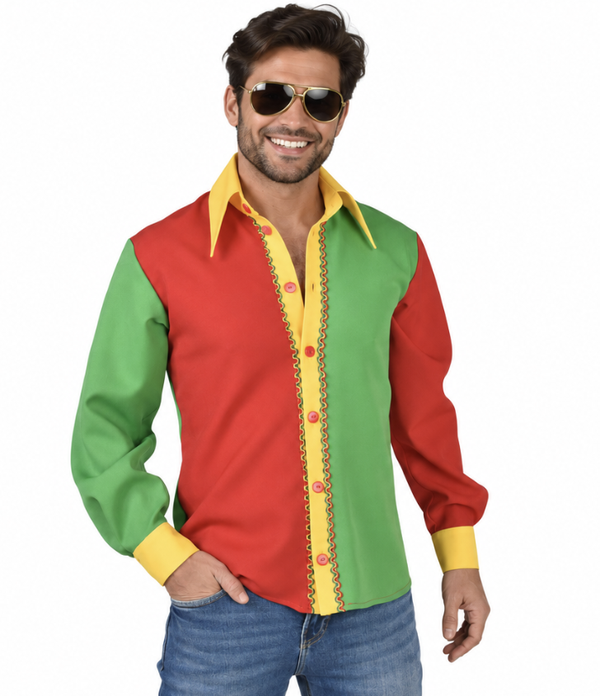 Rood-Geel-Groen Carnaval Overhemd