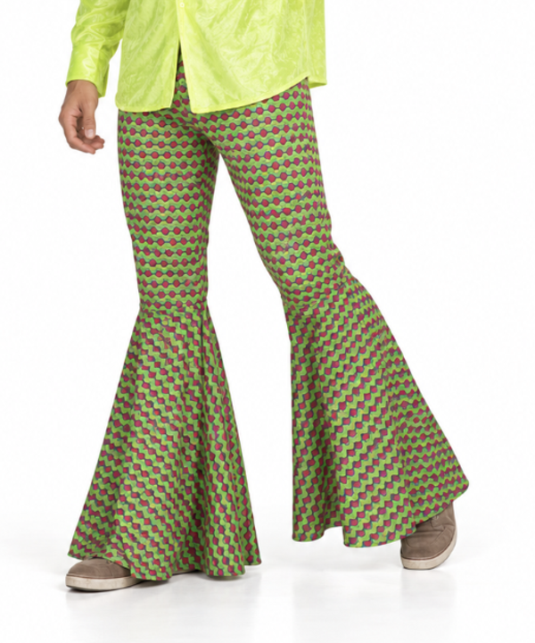 🔥 OUTLET 🔥 Hippie Broek Printed Green Flared Extra Wijd