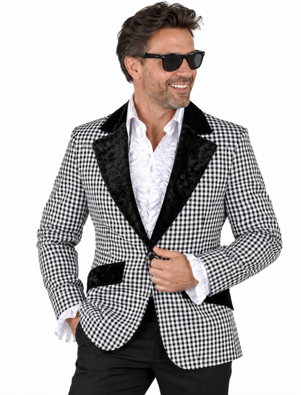🔥 OUTLET 🔥 Retro Colbert Zwart-Wit Geblokt
