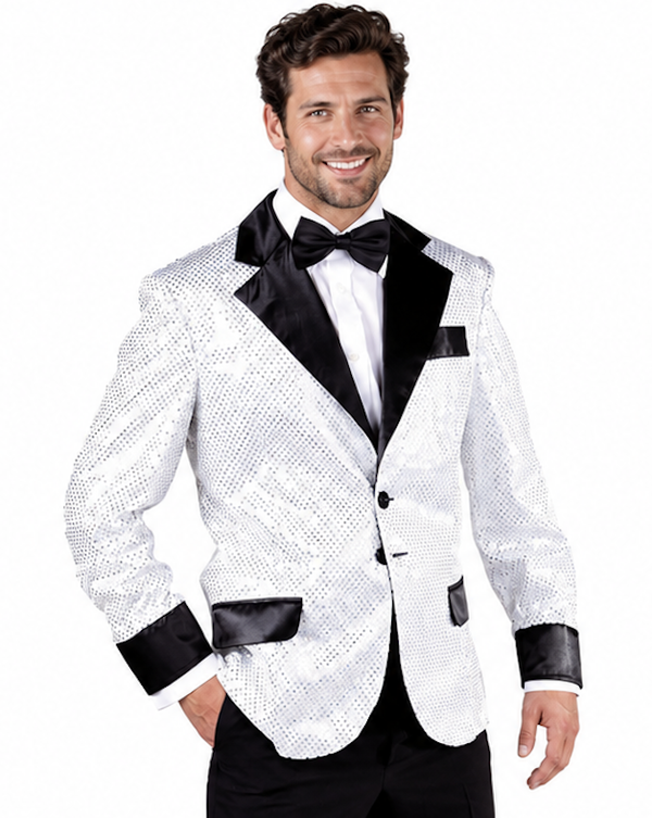 🔥 OUTLET 🔥 Disco Colbert Wit Glitter & Pailletten