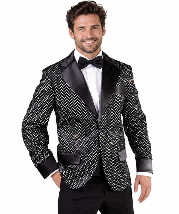 Disco Colbert Zwart Glitter & Pailletten