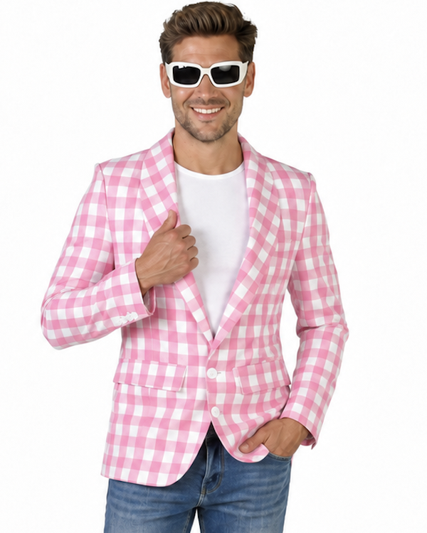 Retro Barbie & Ken jas roze wit