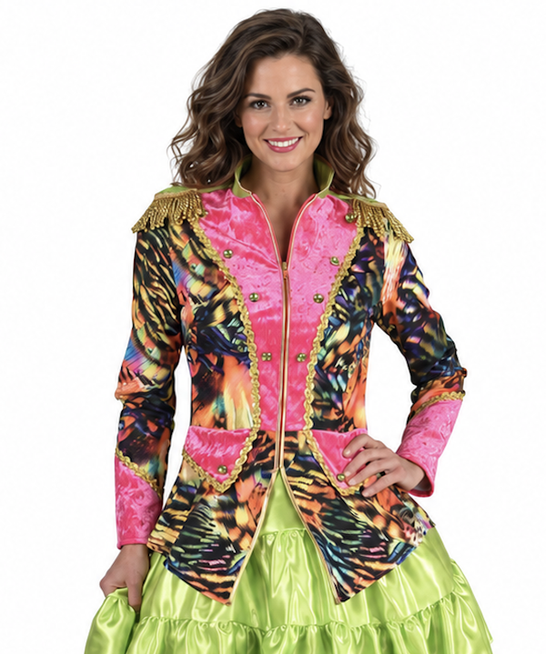 Carnavalsjas Multi Tijger – Extravagante Dierenprint Feestjas
