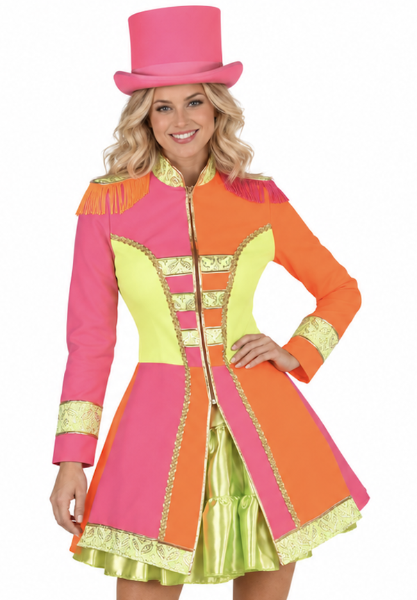Circusjas Neon Roze & Oranje – Felgekleurde neon Jas