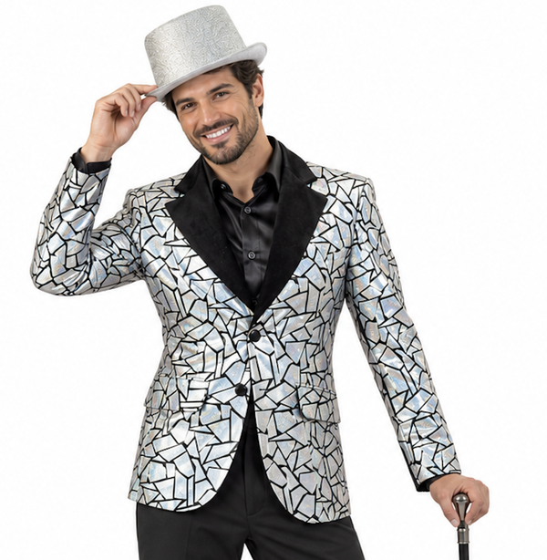 Spiegel Colbert Heren – Zilveren Discobal Feestjas