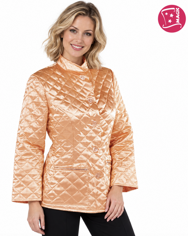 🔥 OUTLET 🔥 Step Jas Goud Dames – Gestept Satin Look Gouden Feestjas