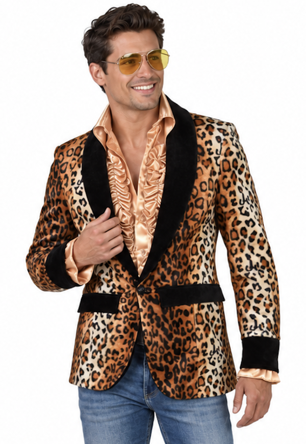 Jas Jacob Sheeba Heren – Luxe Panterprint Colbert & Disco Feestjas