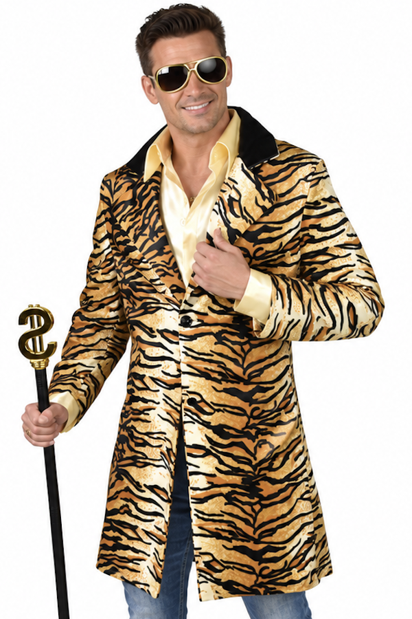 Pimp Tijger Jas Heren – Luxe Tijgerprint Mantel & Pimp Coat
