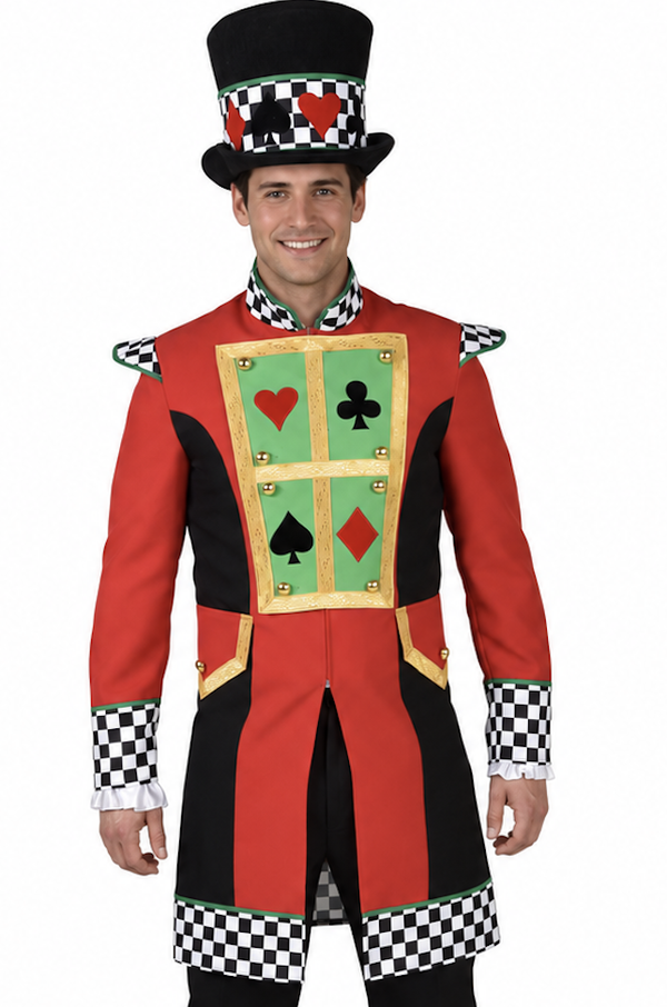 🔥 OUTLET 🔥 Carnavals Jas Joker Cardplayer Heren – Unieke Speelkaarten & Joker Feestjas