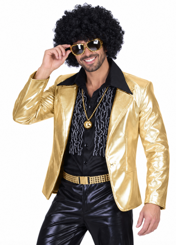 Disco Fever Jas Goud Heren – Glimmende Gouden Disco Colbert