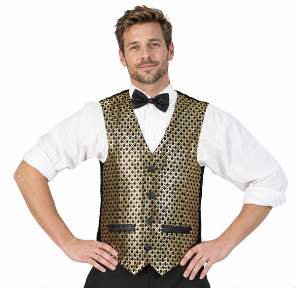 Gouden Disco Gilet voor Heren – Glamour & Charleston Vest