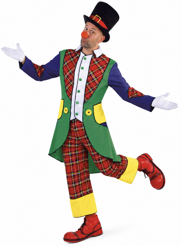 Clown Pipo Kostuum Heren 2-Delig – Schotse Ruit Jas & Broek