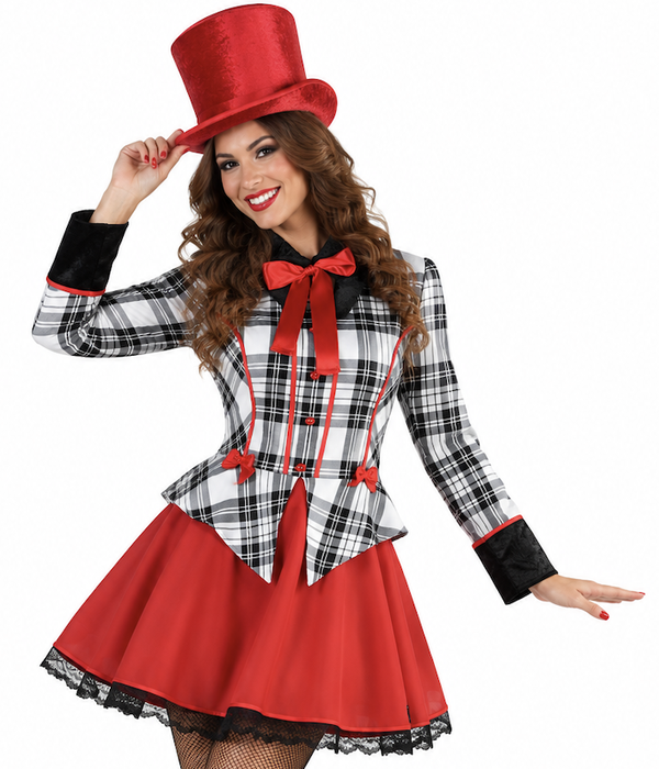 🔥 OUTLET 🔥 Clown Ruit Jurk Deluxe Dames – Elegante Circus Outfit met Jas-Effect & Kant
