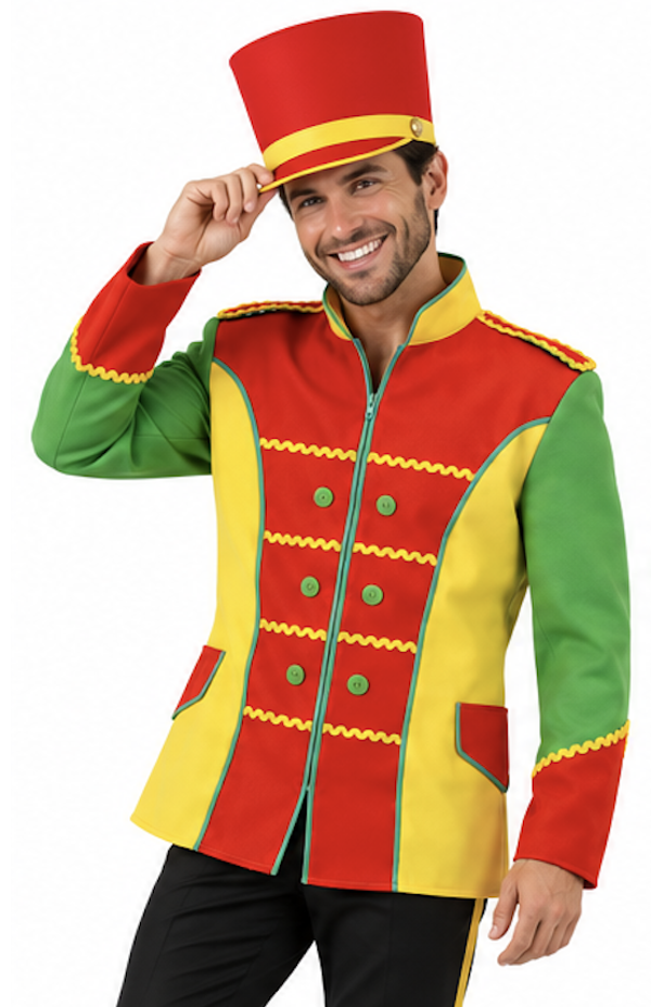 Fanfare Jas Heren – Rood-Geel-Groene Majoor & Carnaval Feestjas