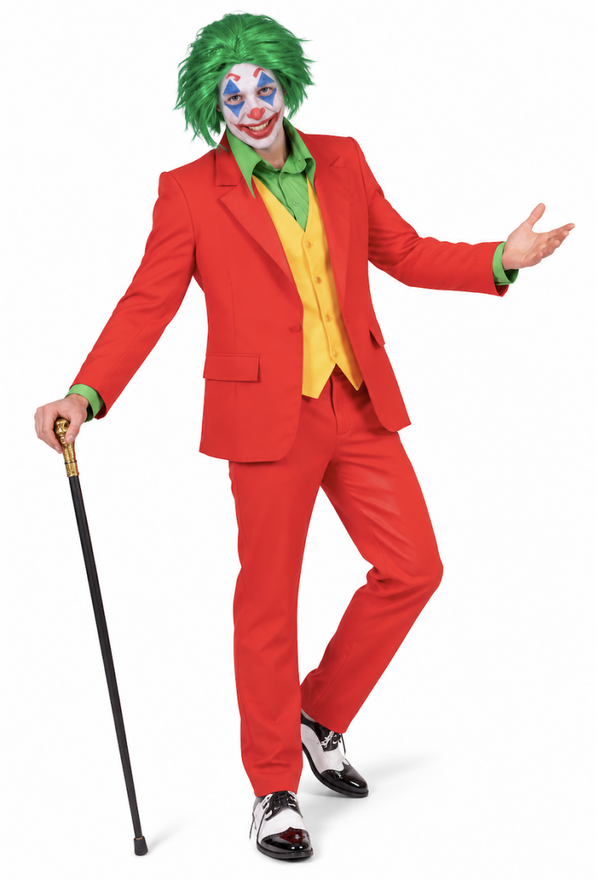 Snollebollekes & The Joker Kostuum Heren – 3-Delig Rood Pak met Jas, Broek & Stropdas