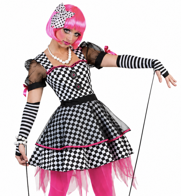 🔥 OUTLET 🔥 Marionet Jurkje Dames – Gothic Pop & Harlekijn Tuniekjurk