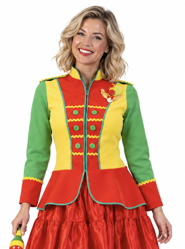 Fanfare Jas Carnaval Rood Geel Groen Dames e Jasje