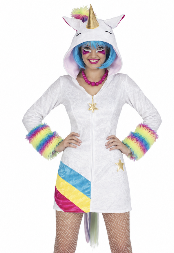 Eenhoorn Unicorn Rainbow Jurkje met Capuchon voor Dames