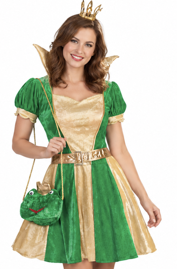🔥 OUTLET 🔥 Kikker Koningin Jurk – Sprookjesachtig Carnaval Kostuum Dames