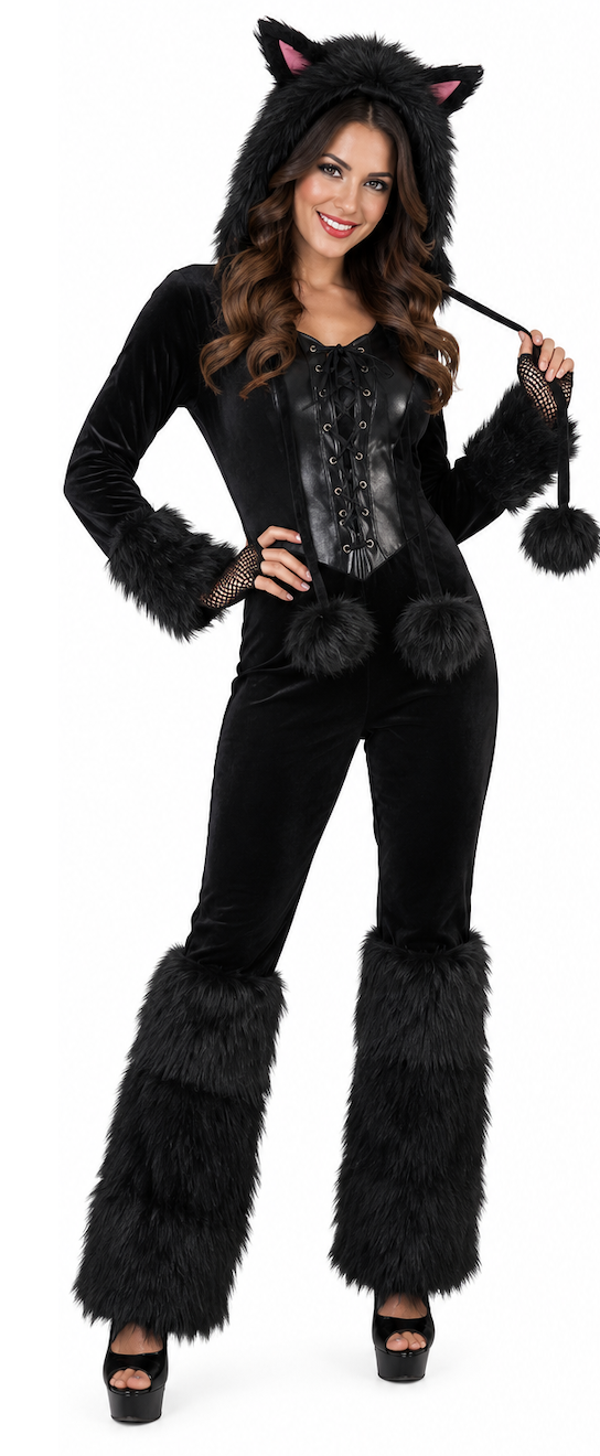 🔥 OUTLET 🔥 Zwarte Panter Billy Jumpsuit met Kap