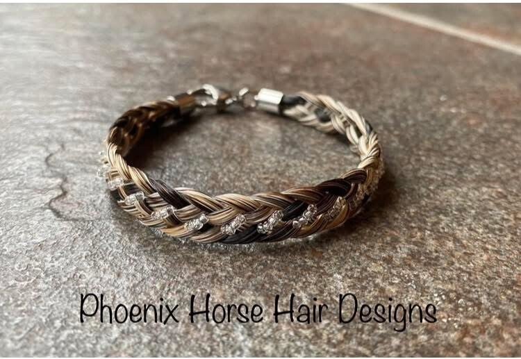 Flat braided bracelet with beading
