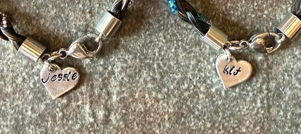 Add on- Heart shaped stamped name charm