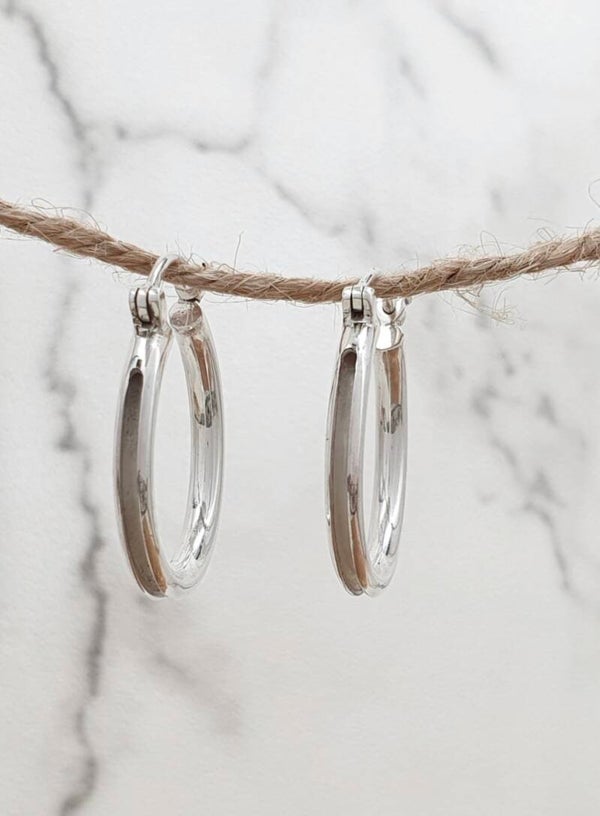 Sterling silver circle dangle earrings