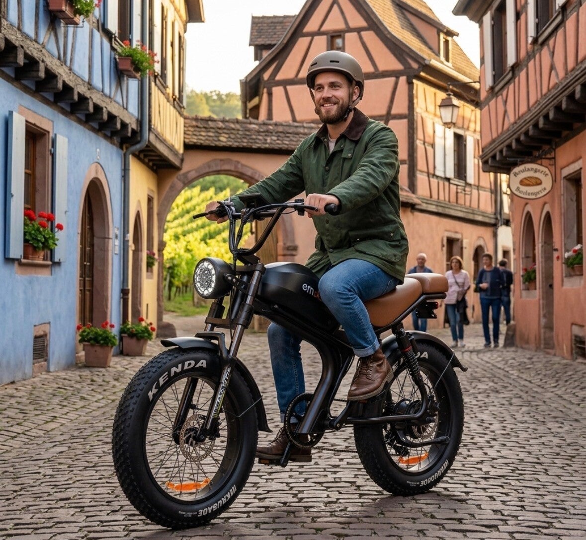 El Bike C93 Vélo Électrique Fat Bike 1000W, Batterie 48V 20Ah, Double Suspension et Freins à Disque Hydrauliques