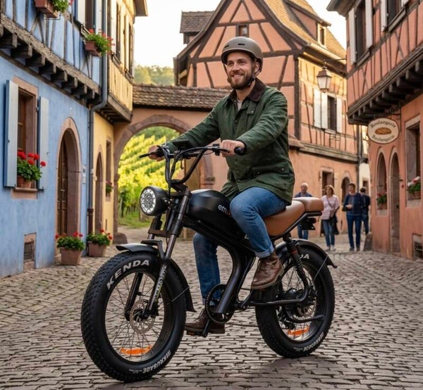 El Bike C93 Vélo Électrique Fat Bike 1000W, Batterie 48V 20Ah, Double Suspension et Freins à Disque Hydrauliques