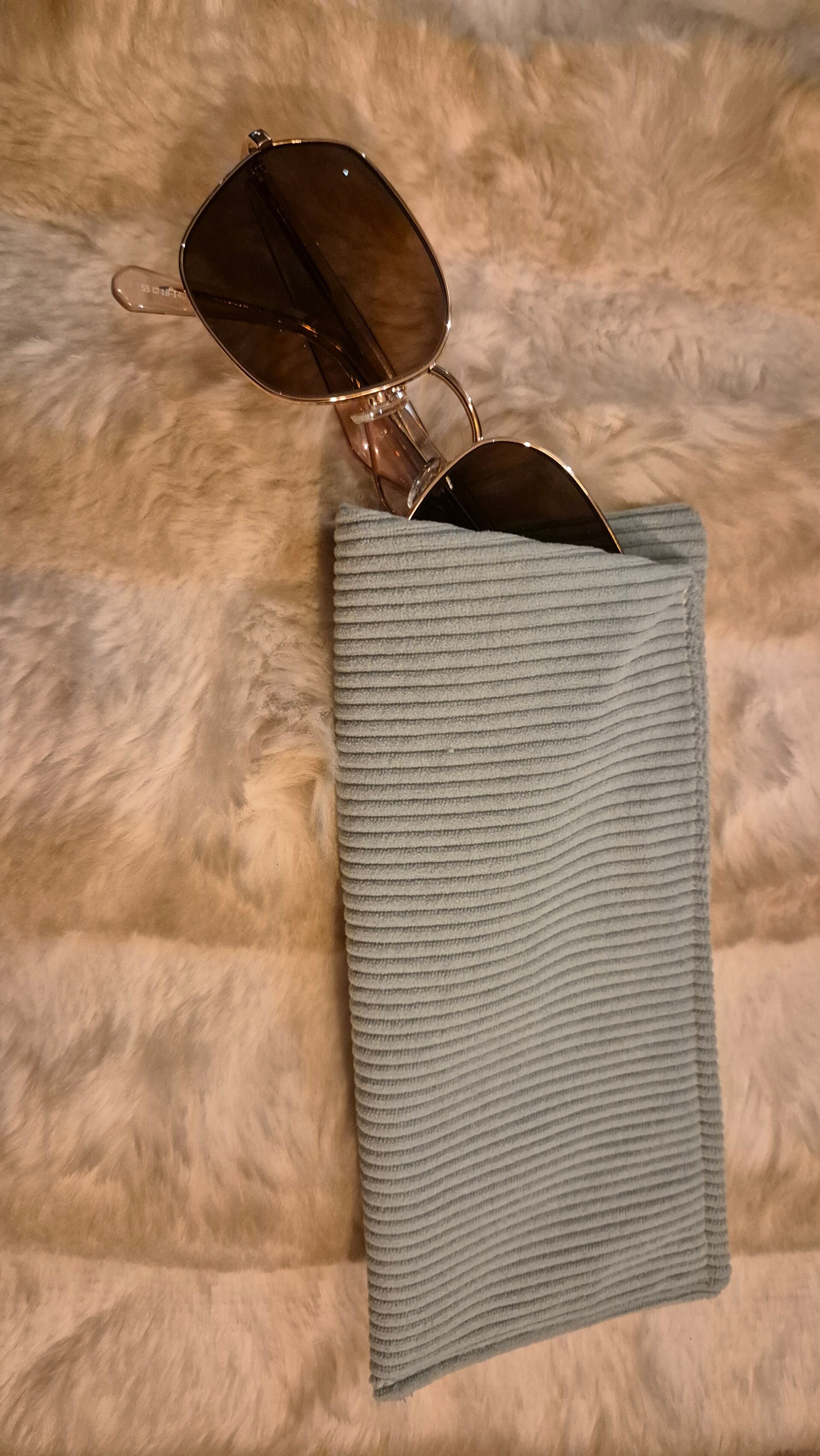 Brillenhoesje blauw/groenig