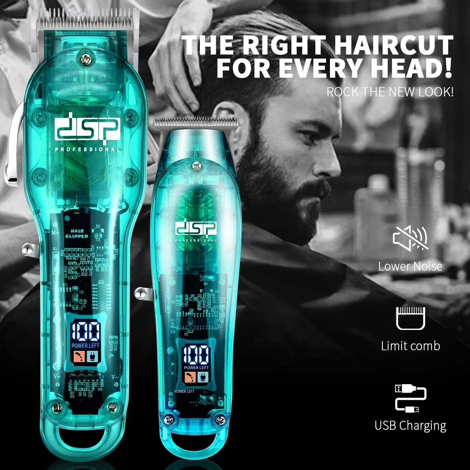 DSP® Hair Clipper, Trimmer Kit for Men Professional Barber Set for Hair and Beard Cutting Zero Gap Beard Trimmer, ln24 with LED Display