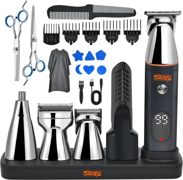 DSP® Recortadora de barba recargable para el cuerpo, juegos de aseo facial, afeitadora de pelo para nariz, oído, ln24 máquina de corte de pelo público IPX7 impermeable