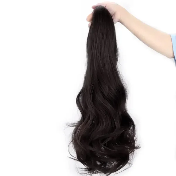 Extensiones onduladas de cola de caballo con clip 24 pulgadas