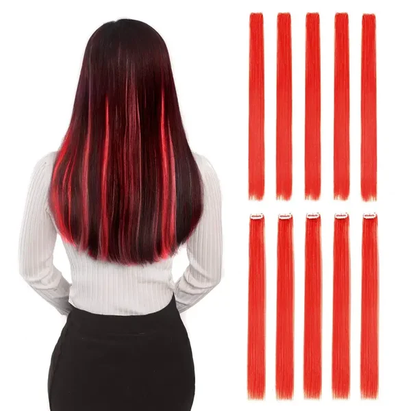 Extensiones de cabello rectas para highlights