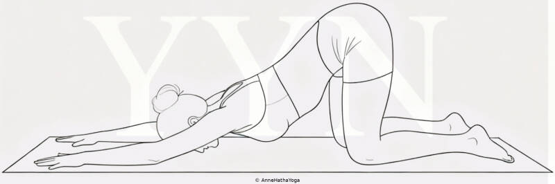 Anahatasana im Yin Yoga zur Öffnung des Herzraums und Förderung von Entspannung