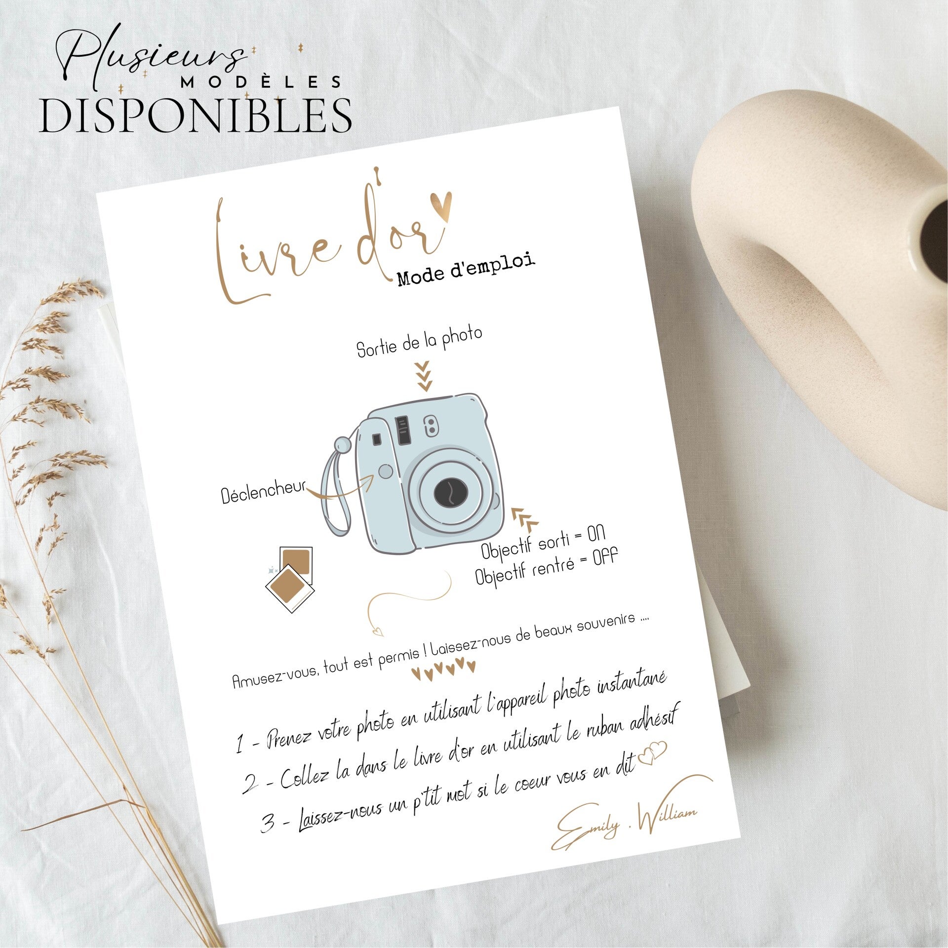 🌿 Polaroïd et Livre d’Or | Instax et Livre d’Or | Affiches ou Cartes