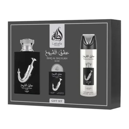 Lattafa Pride – Ishq Al Shuyukh Silver Gift Set