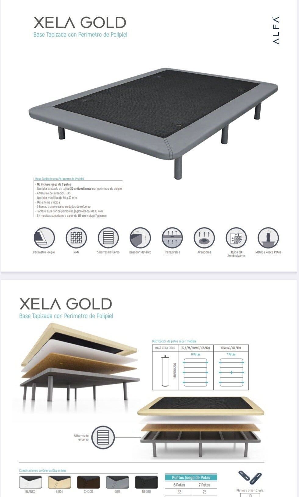 🛏️ Sommier tapissier XELA GOLD – Stabilité et performance durable